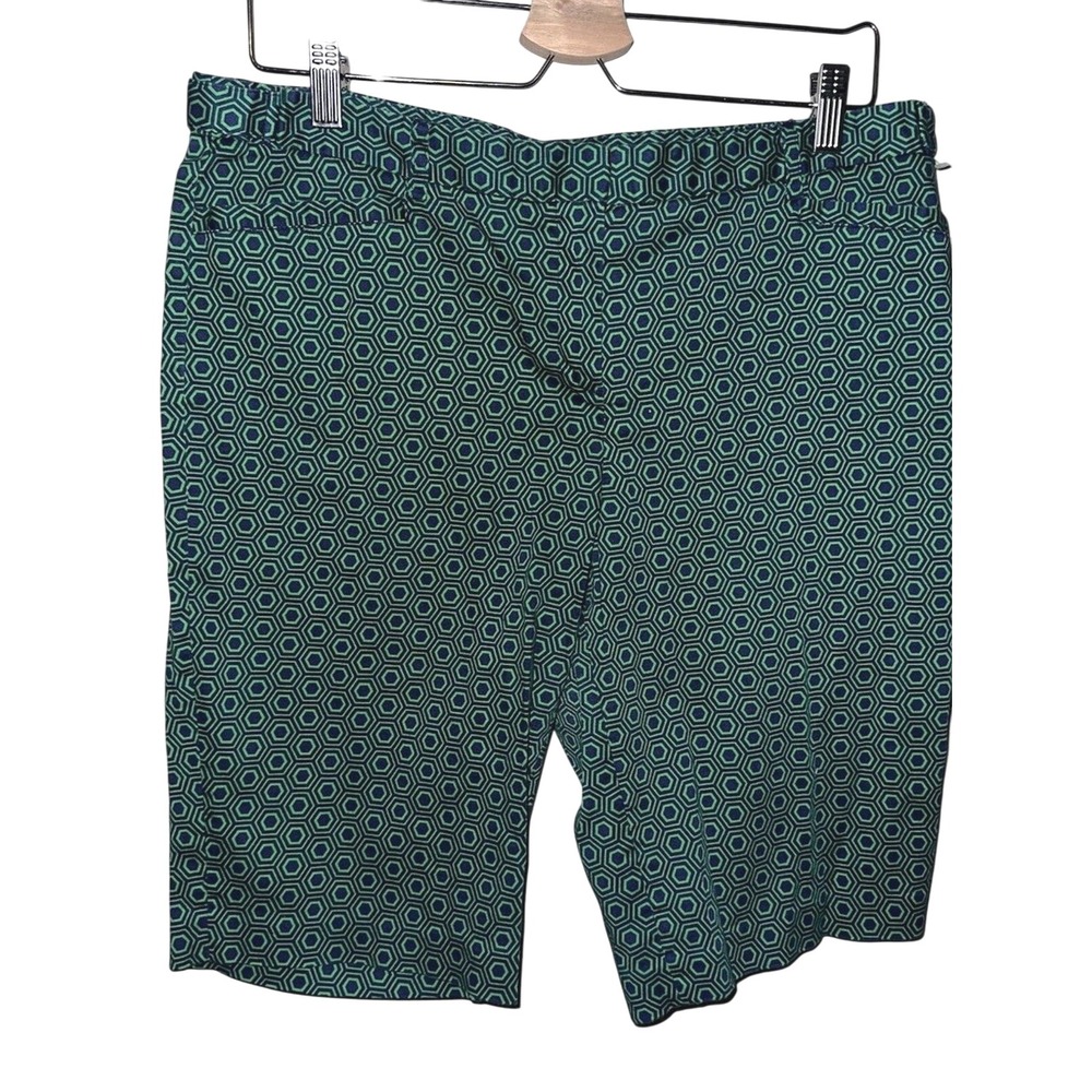 Laundry by Shelli Segal Green Geometric Print Shorts‎ Size 12